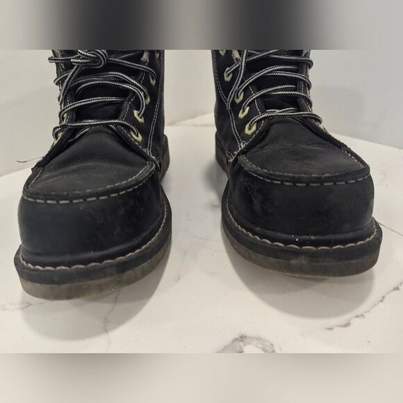 Avenger Work Wedge Moc boot  black Leather waterproof Metal Carbon Safety Toe  7 - Picture 7 of 14